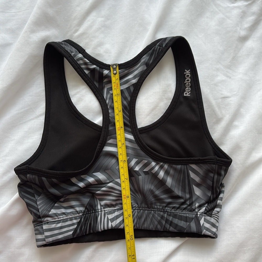 Reebok Black and Gray Geometric Sports Bra - Picture 5 of 5